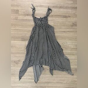 Aakaa Black and White Checkered Dress